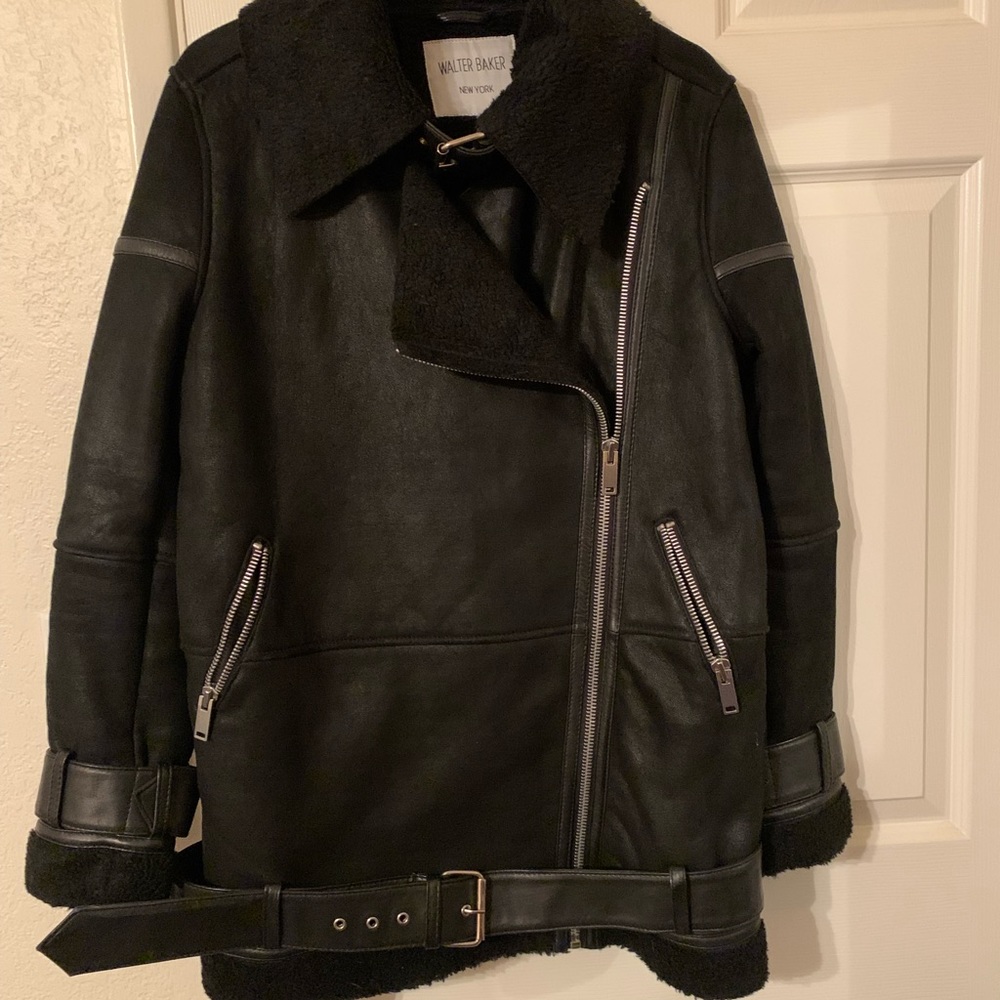 Walter Baker Frankie Jacket Black Lamb Leather